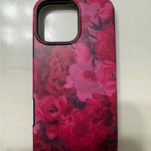 Floral Red Phone Casely iPhone 16 Pro Max